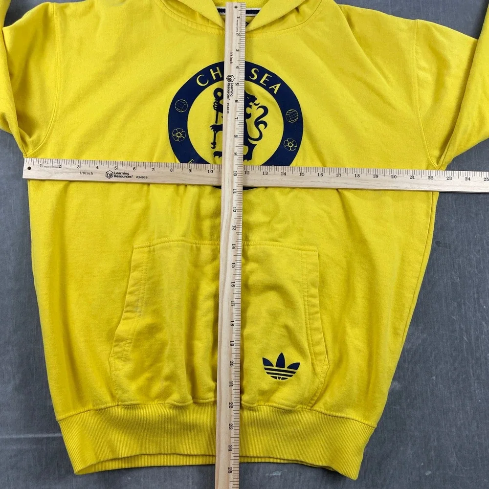 Chelsea Football Club Men XL Yellow Hoodie Trefoil Logo Soccer Sweatshirt